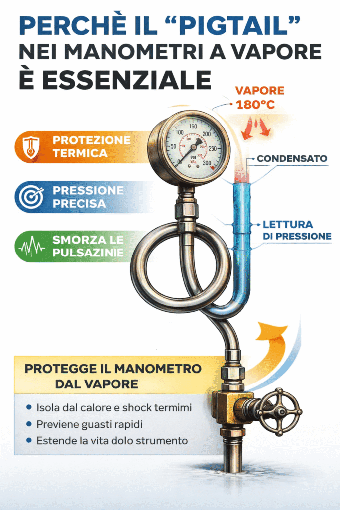 Pigtail (Sifone) nei Manometri a Vapore